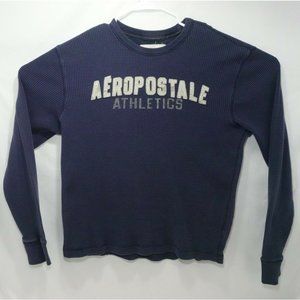 Aeropostale Athletics Unisex Long Sleeve Blue Sweater Size XL